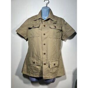Maverick Shirt Women Size Medium Top Khaki Heavyweight Safari Cargo
